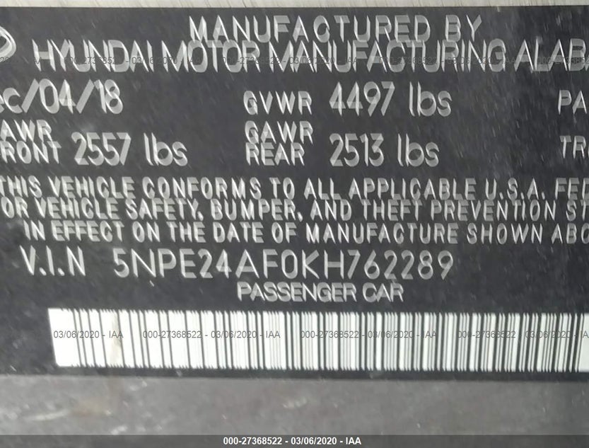 5NPE24AF0KH762289