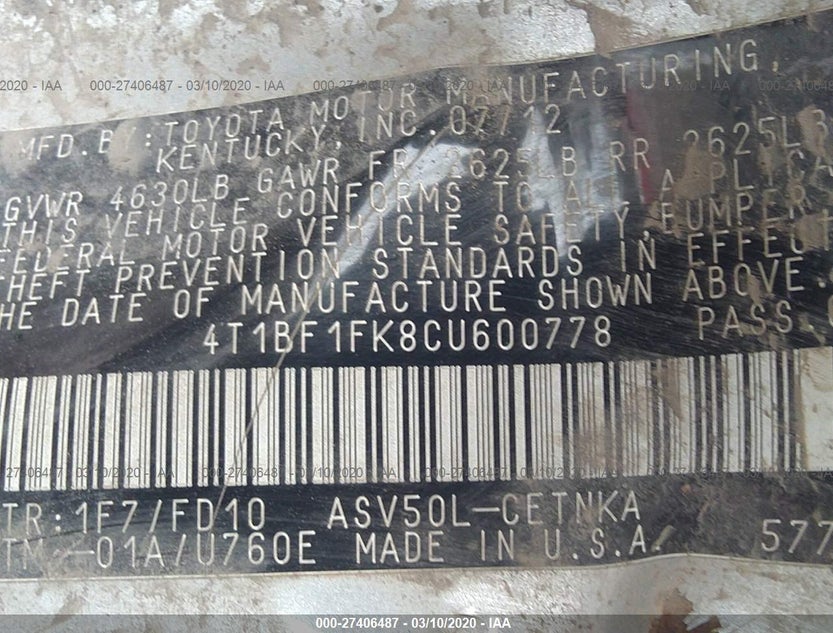 4T1BF1FK8CU600778
