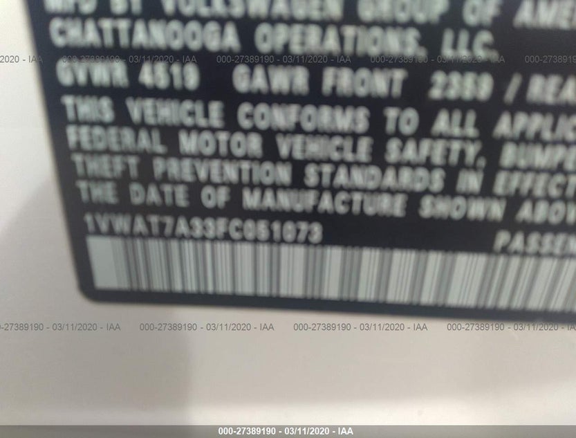1VWAT7A33FC051073