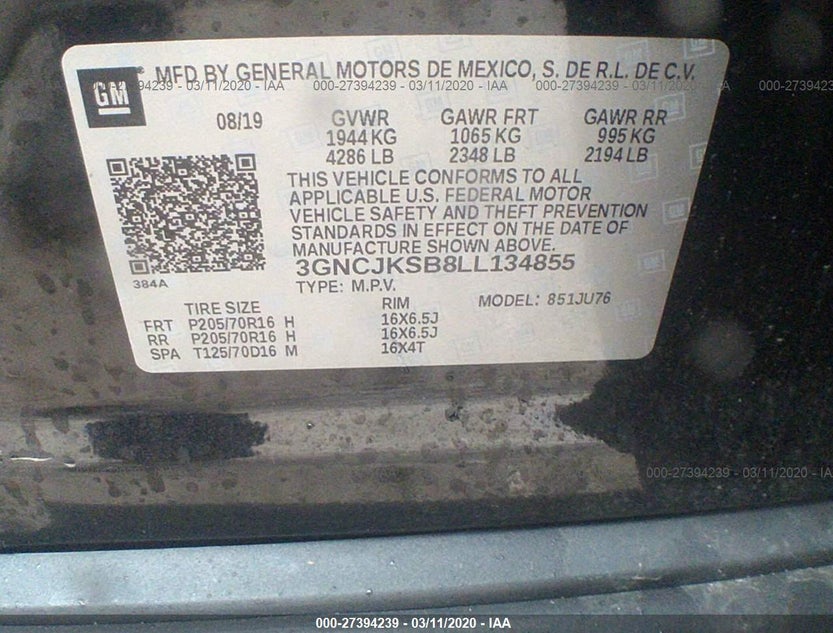 3GNCJKSB8LL134855