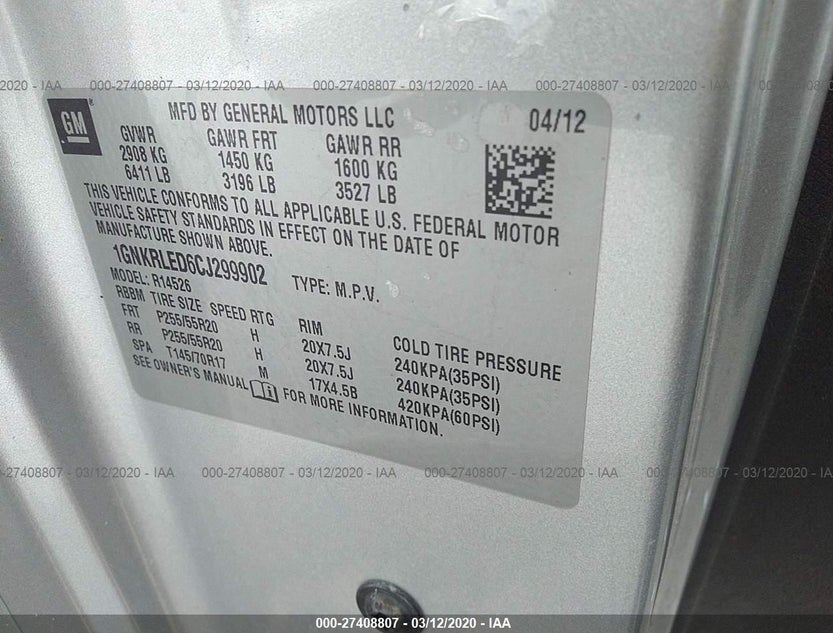 1GNKRLED6CJ299902
