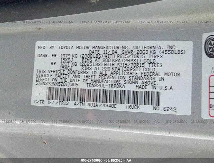 5TENX22NX5Z017305