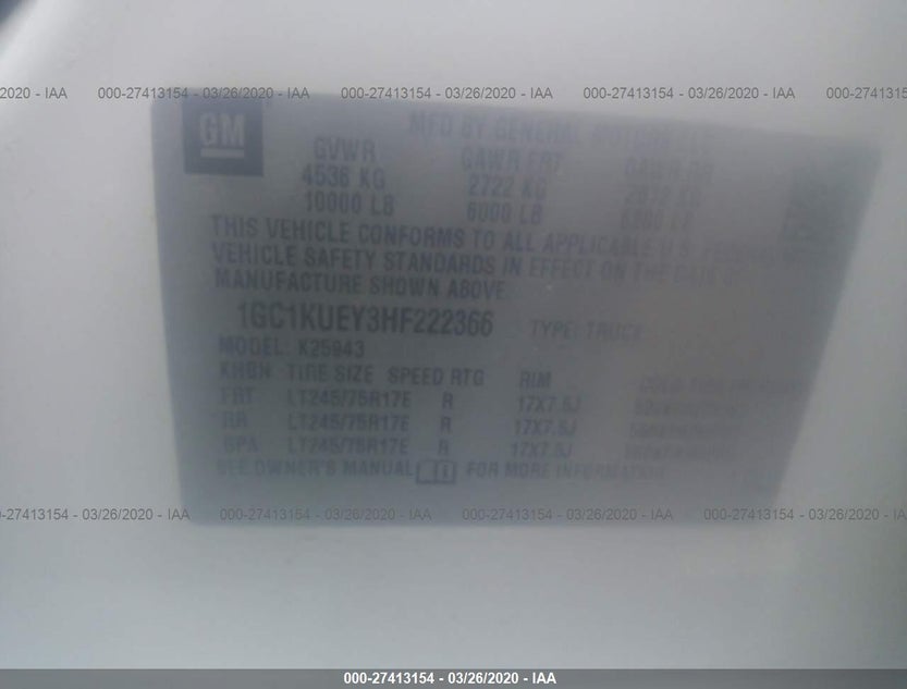 1GC1KUEY3HF222366