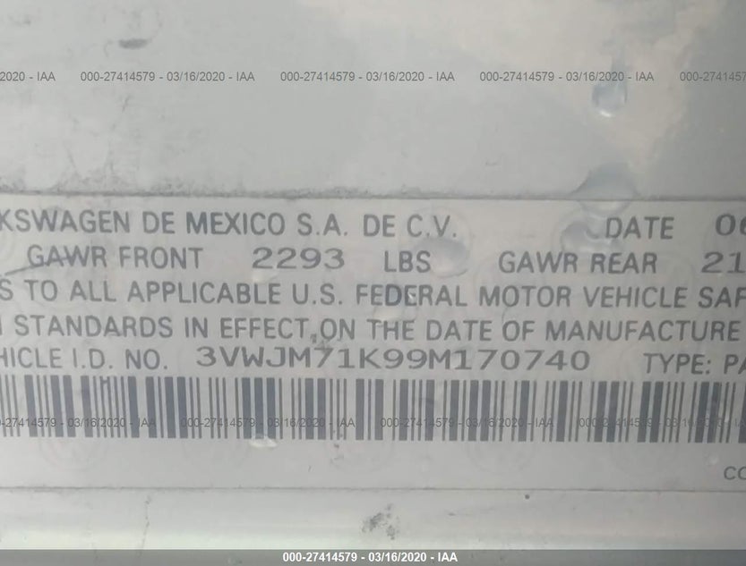 3VWJM71K99M170740