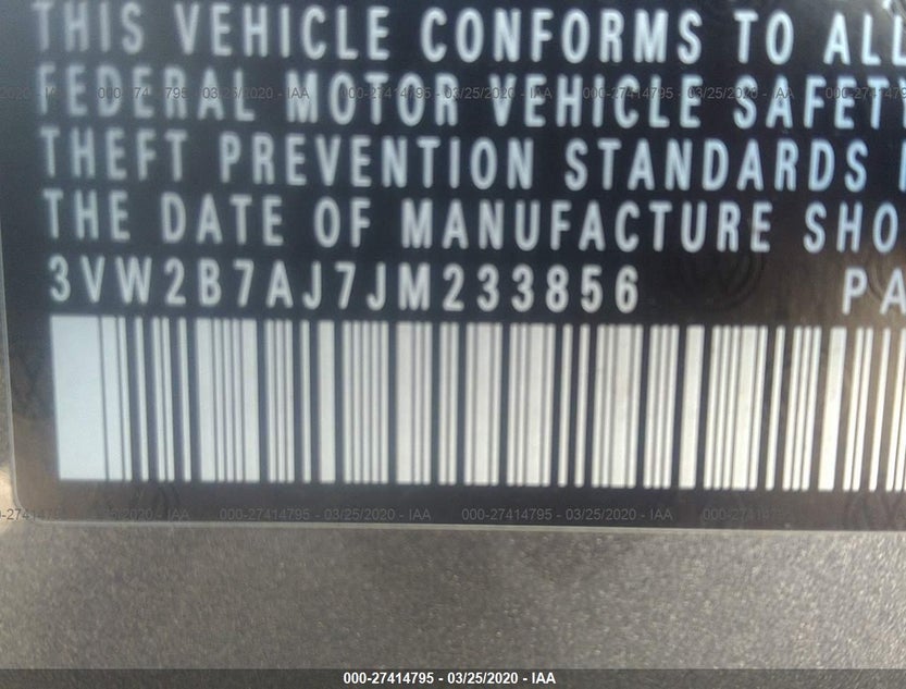 3VW2B7AJ7JM233856