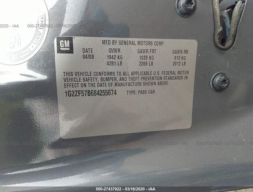 1G2ZF57B684255674