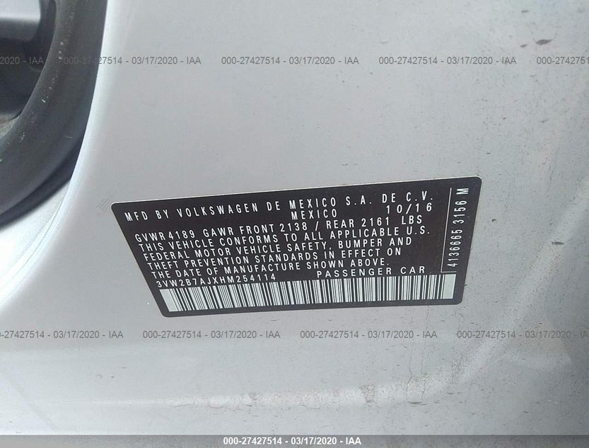 3VW2B7AJXHM254114
