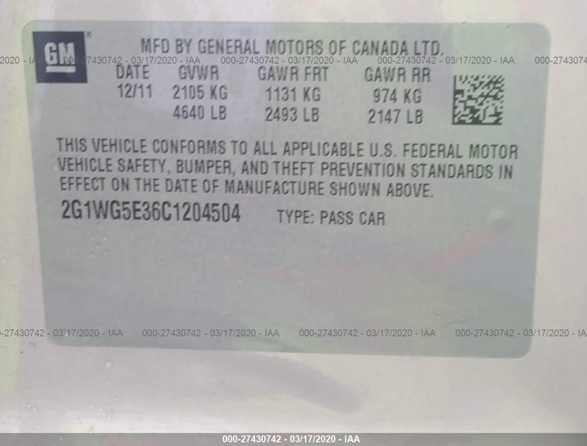 2G1WG5E36C1204504