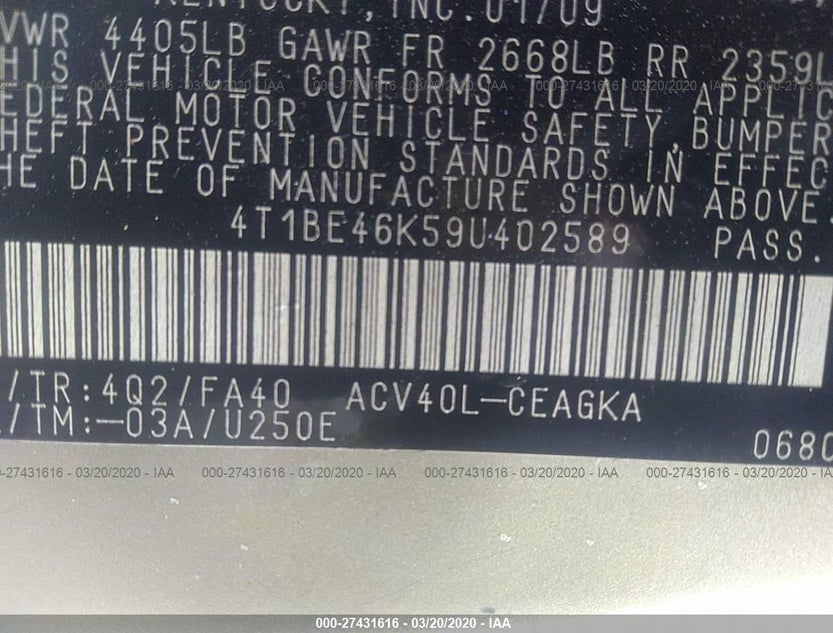 4T1BE46K59U402589