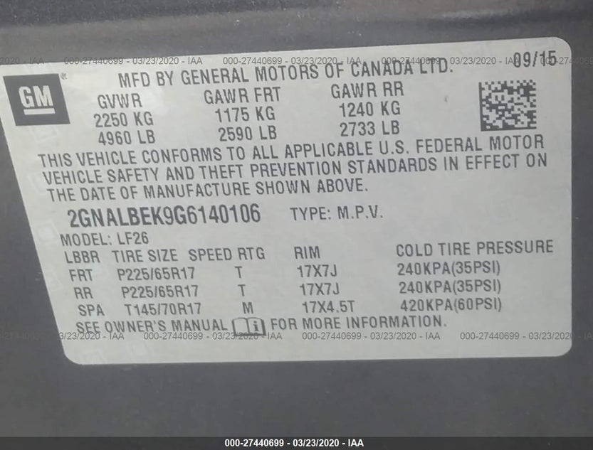 2GNALBEK9G6140106