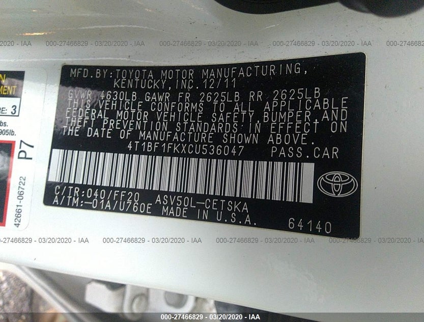 4T1BF1FKXCU536047