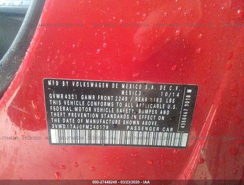 3VWD17AJ0FM240179