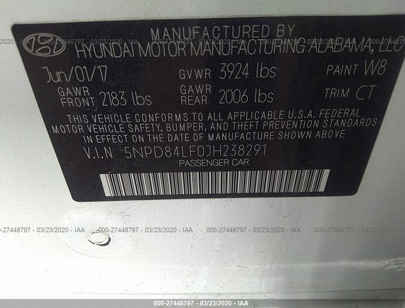 5NPD84LF0JH238291