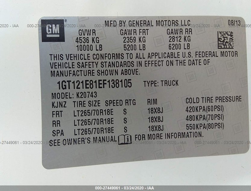 1GT121E81EF138105
