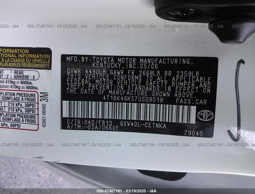 4T1BK46K57U509518