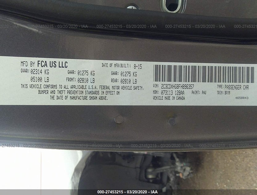 2C3CDXHG8FH896357