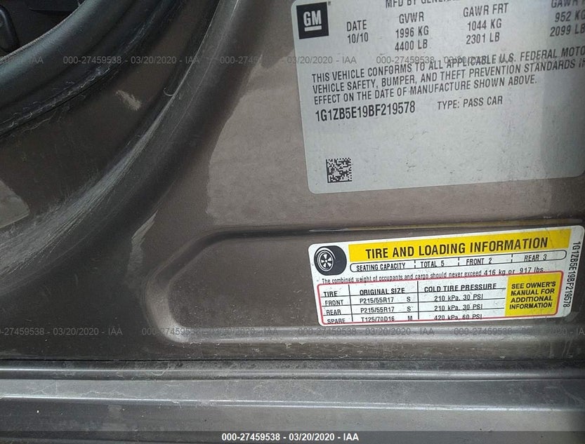 1G1ZB5E19BF219578