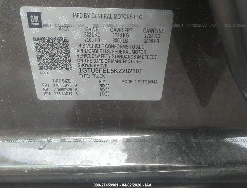 1GTU9FEL5KZ282101