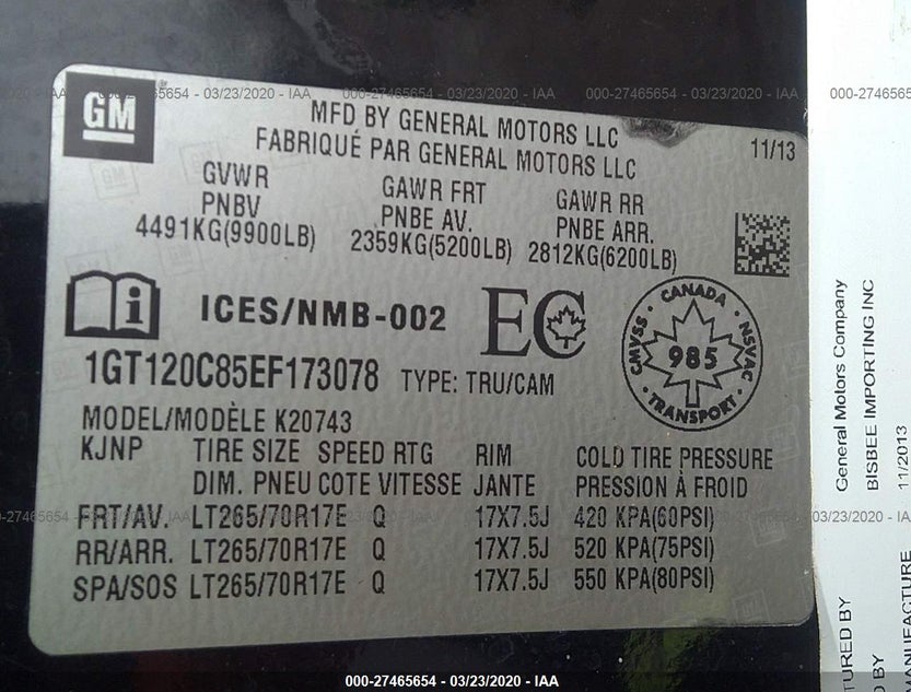 1GT120C85EF173078