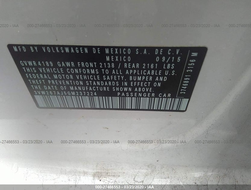 3VW267AJ5GM237224