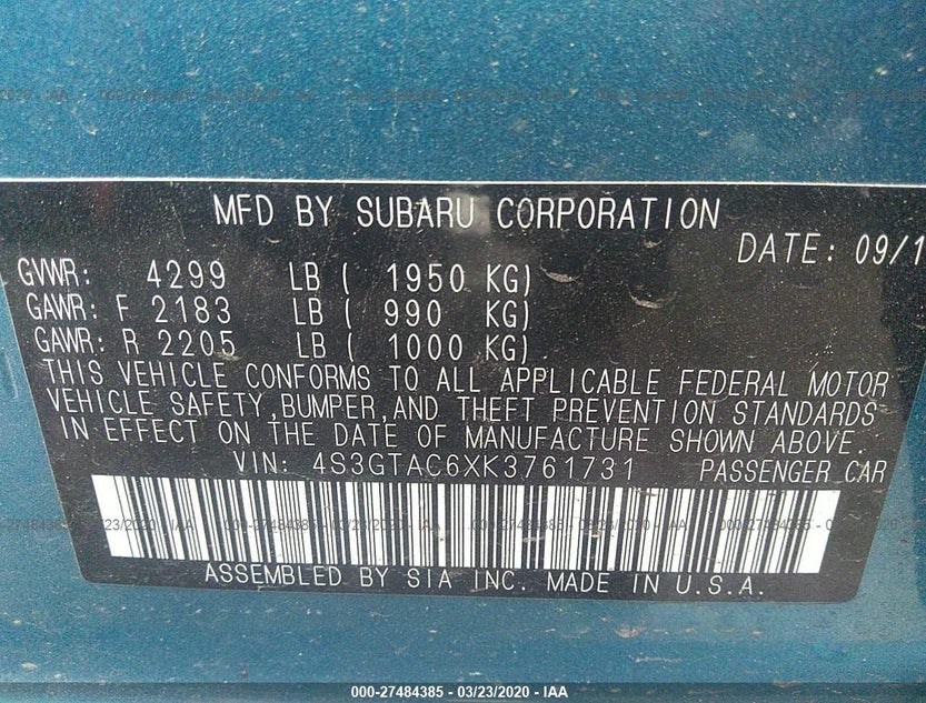 4S3GTAC6XK3761731