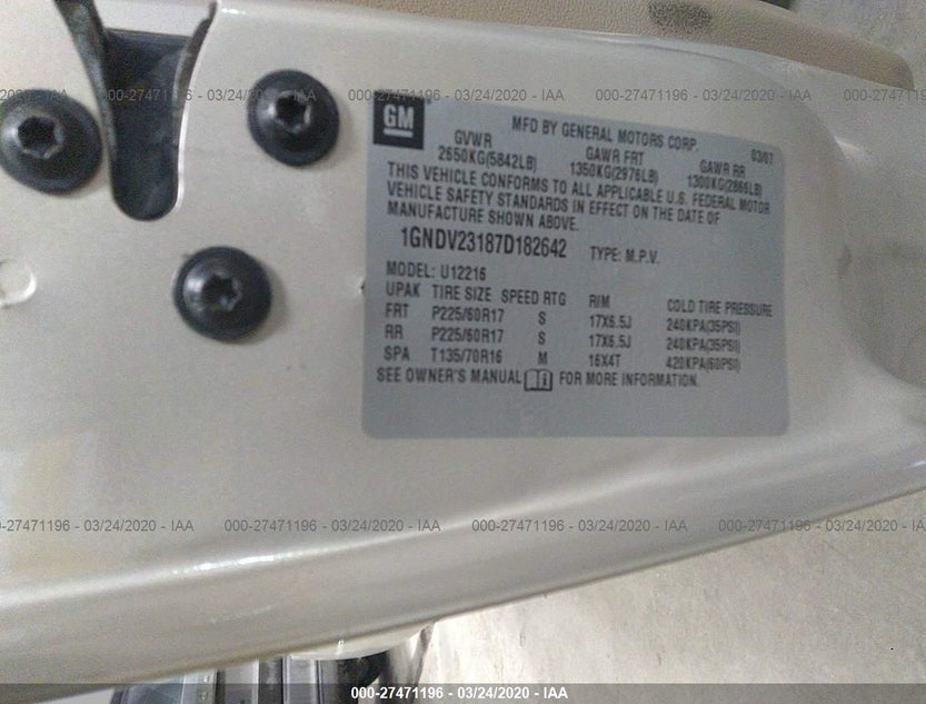 1GNDV23187D182642