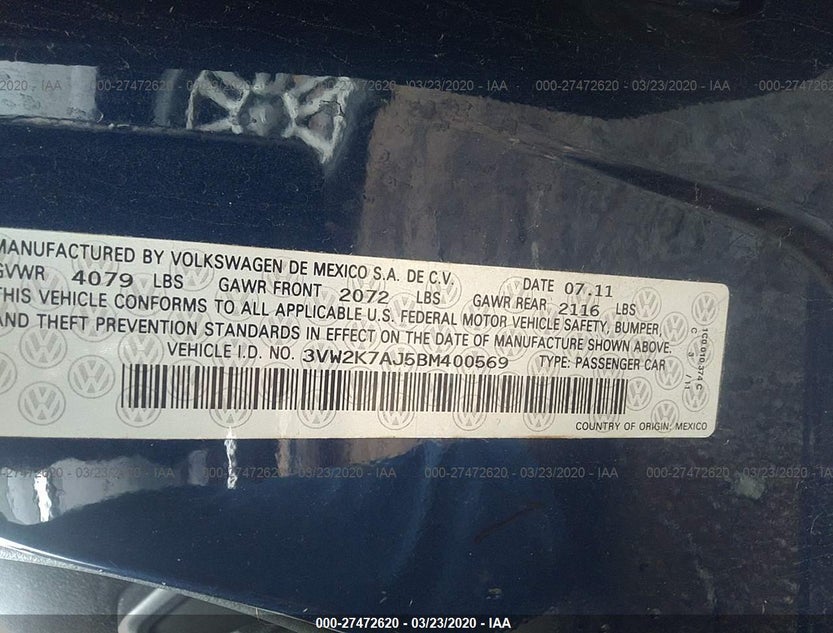 3VW2K7AJ5BM400569