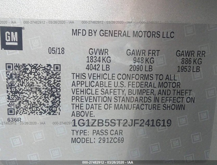 1G1ZB5ST2JF241619