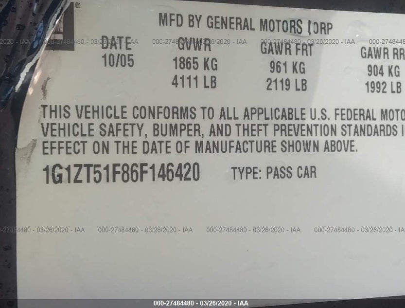 1G1ZT51F86F146420
