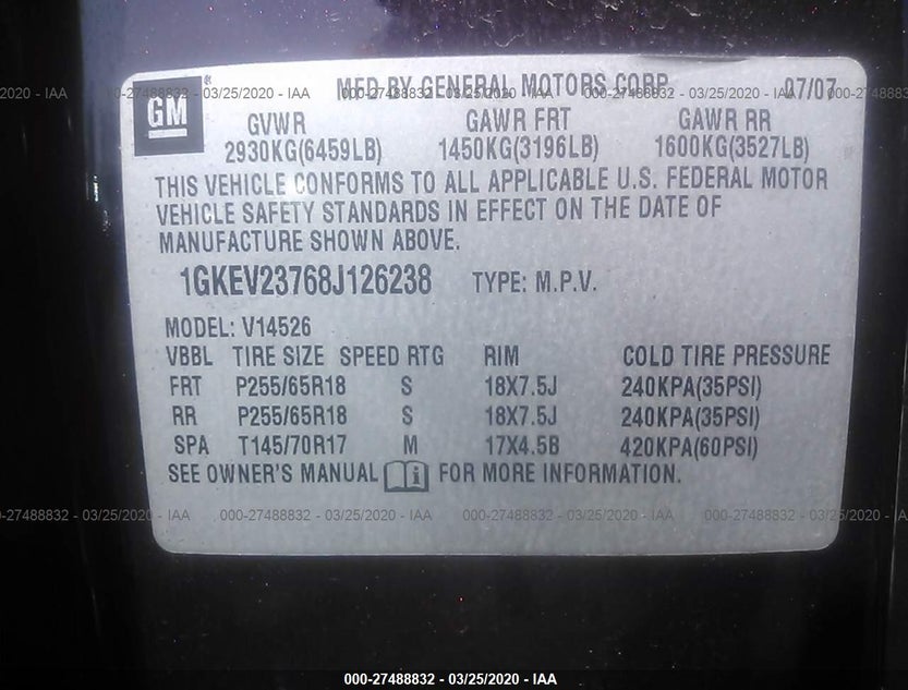 1GKEV23768J126238