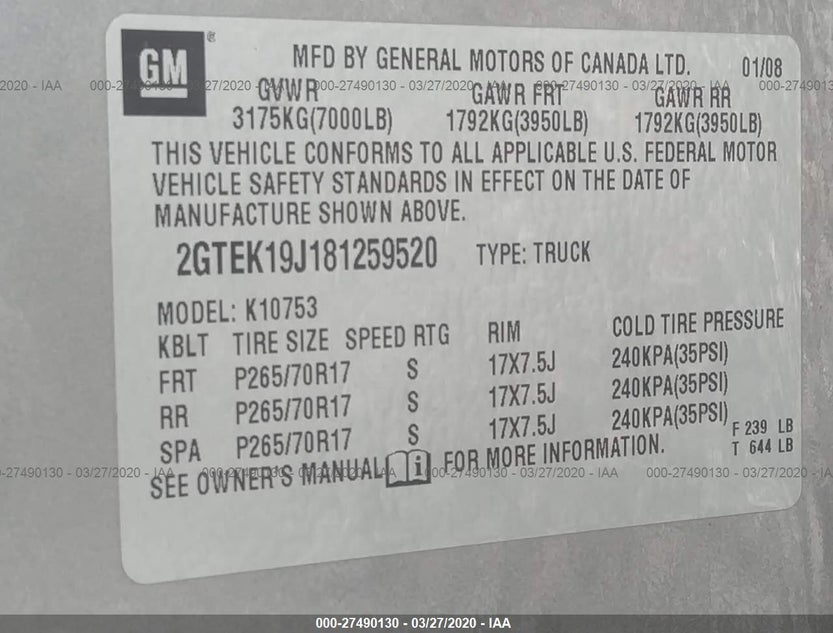 2GTEK19J181259520