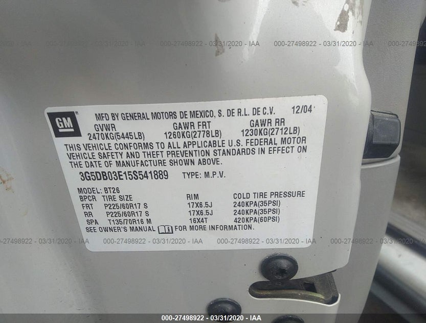 3G5DB03E15S541889