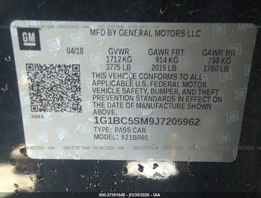 1G1BC5SM9J7205962