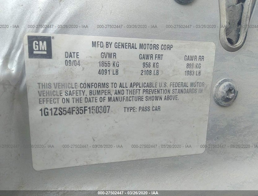 1G1ZS54F35F150307