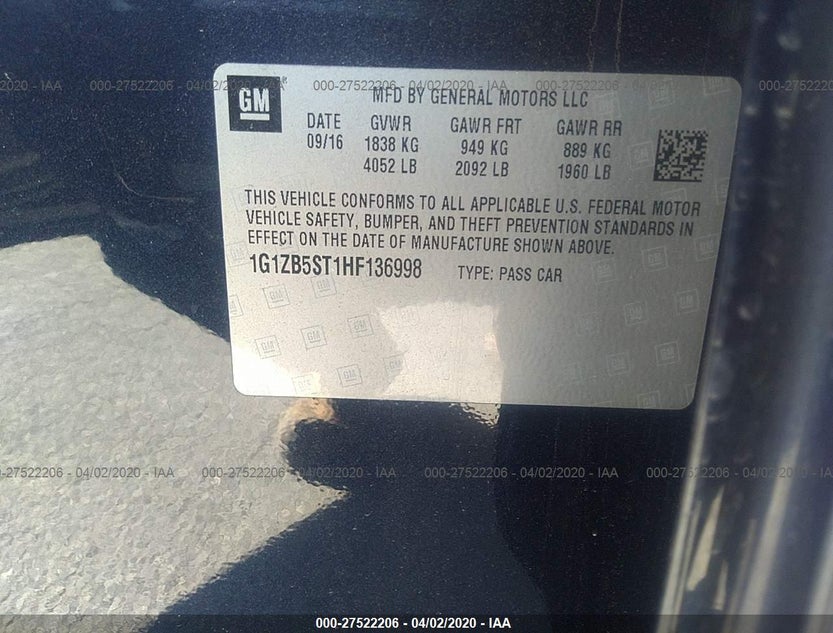 1G1ZB5ST1HF136998