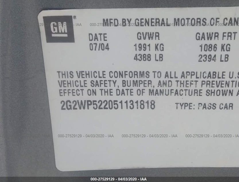 2G2WP522051131818