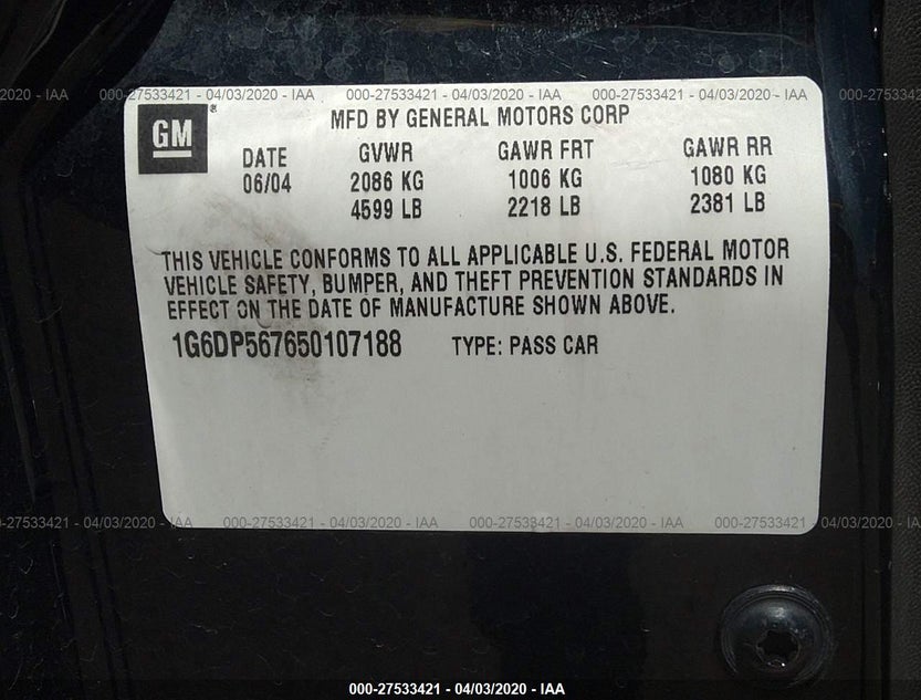 1G6DP567650107188