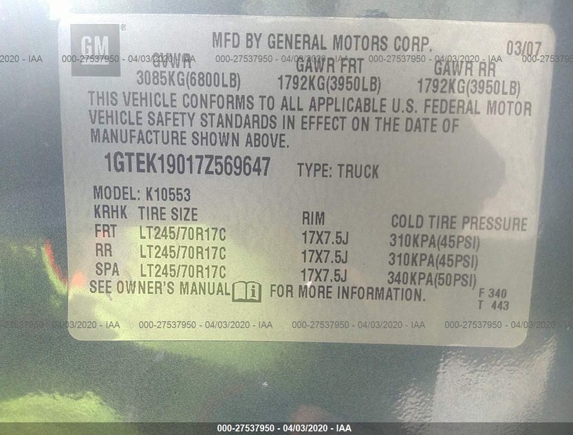 1GTEK19017Z569647
