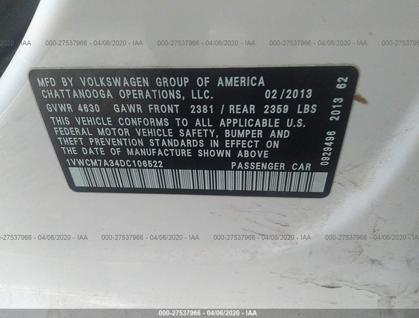 1VWCM7A34DC106522