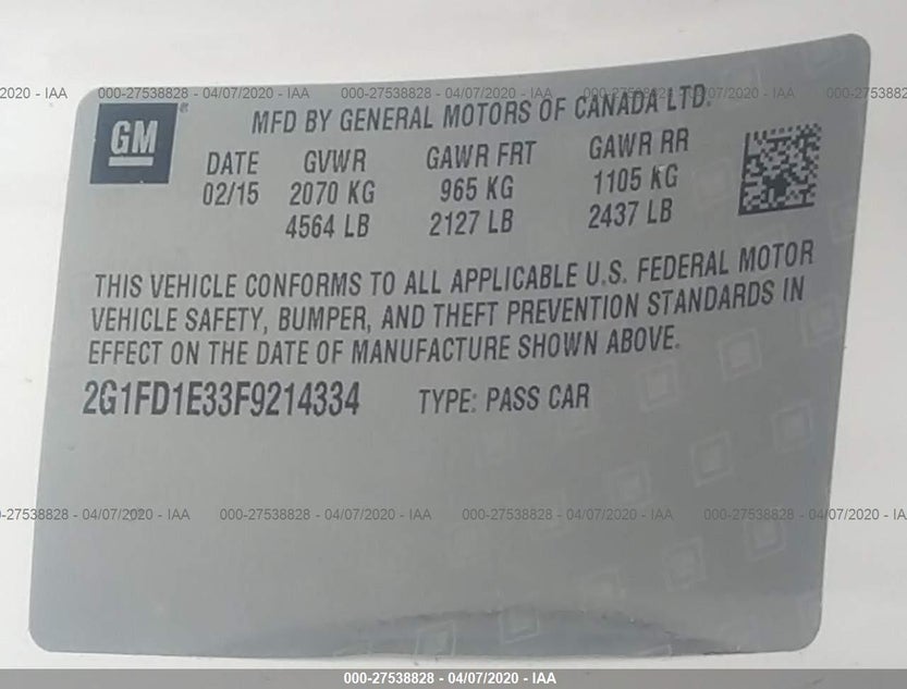 2G1FD1E33F9214334
