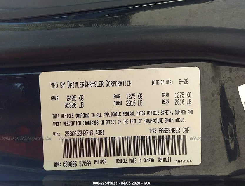 2B3KA53H07H614381