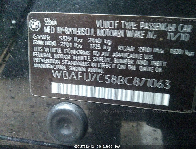 WBAFU7C58BC871063