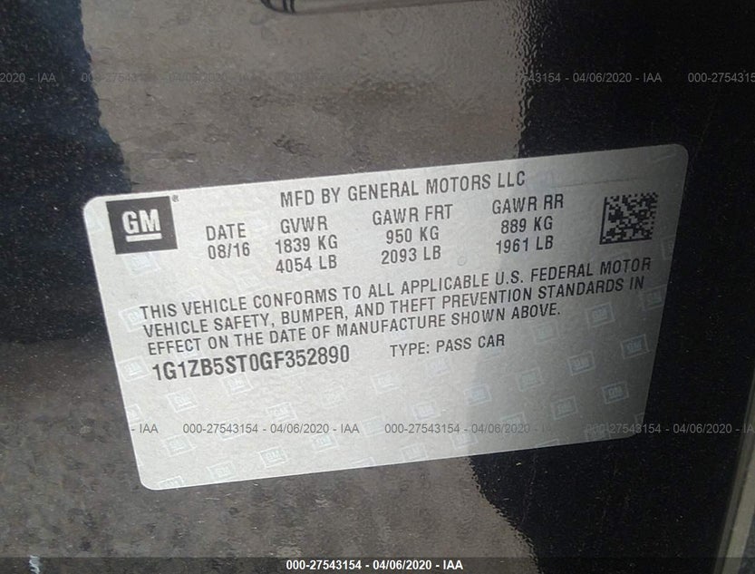 1G1ZB5ST0GF352890