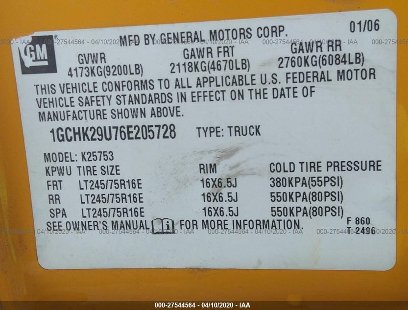 1GCHK29U76E205728
