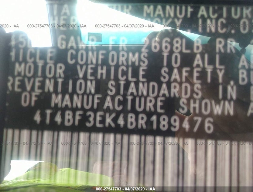 4T4BF3EK4BR189476
