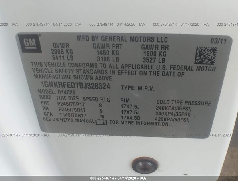 1GNKRFED7BJ328324