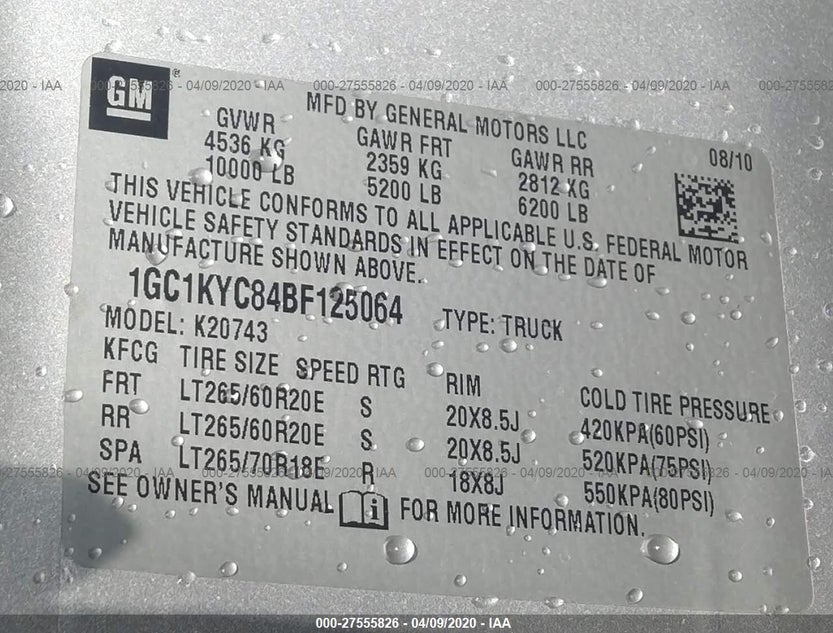 1GC1KYC84BF125064