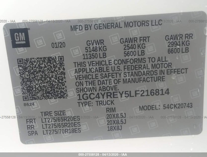 1GC4YREY5LF216814