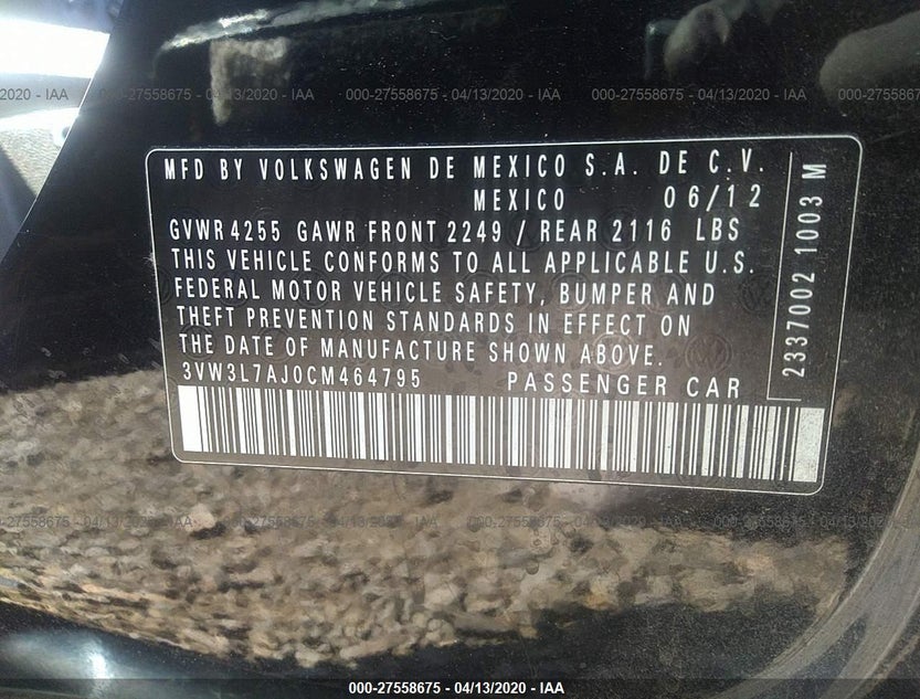 3VW3L7AJ0CM464795