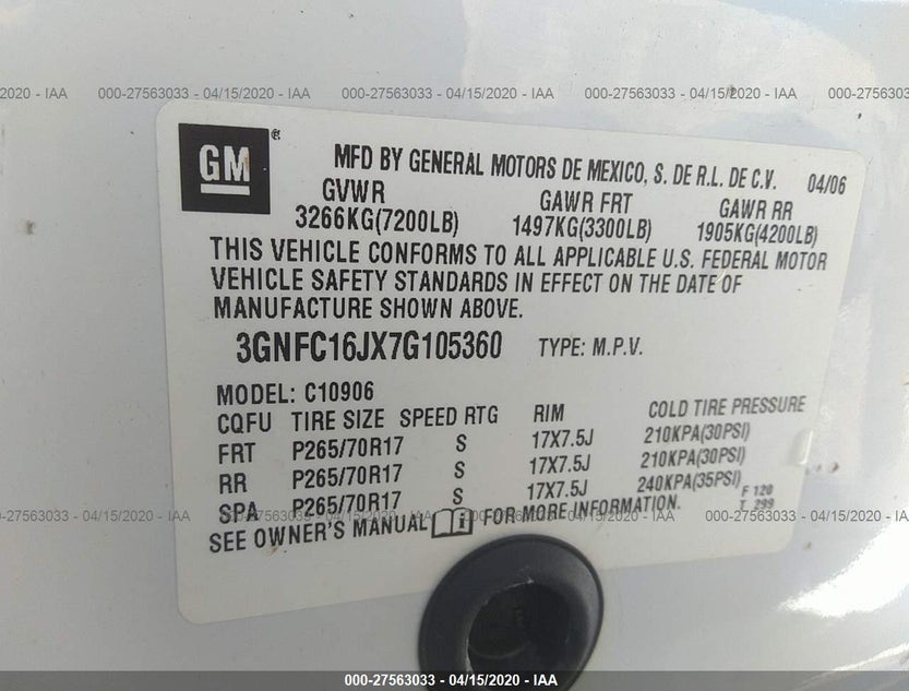 3GNFC16JX7G105360